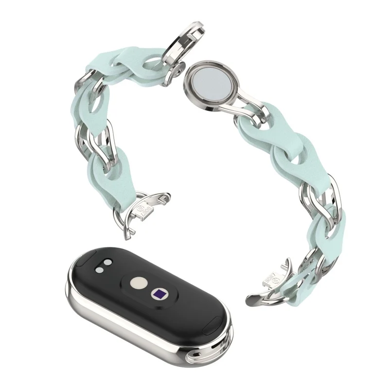 Xiaomi Smart Band 8 Genuine Cowhide leather adorned on metal strap