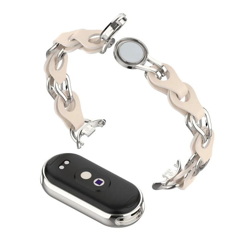 Xiaomi Smart Band 8 Genuine Cowhide leather adorned on metal strap