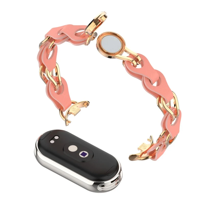 Xiaomi Smart Band 8 Genuine Cowhide leather adorned on metal strap