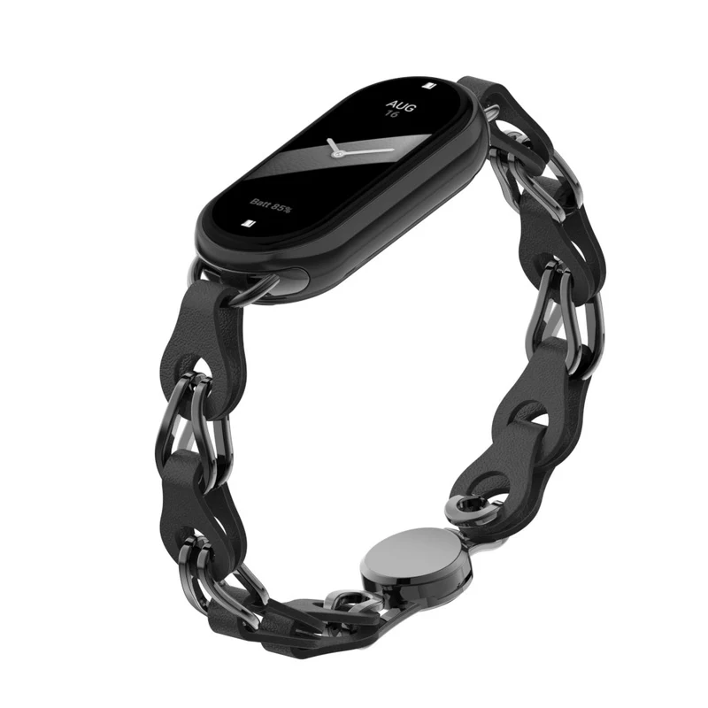 Xiaomi Smart Band 8 Genuine Cowhide leather adorned on metal strap