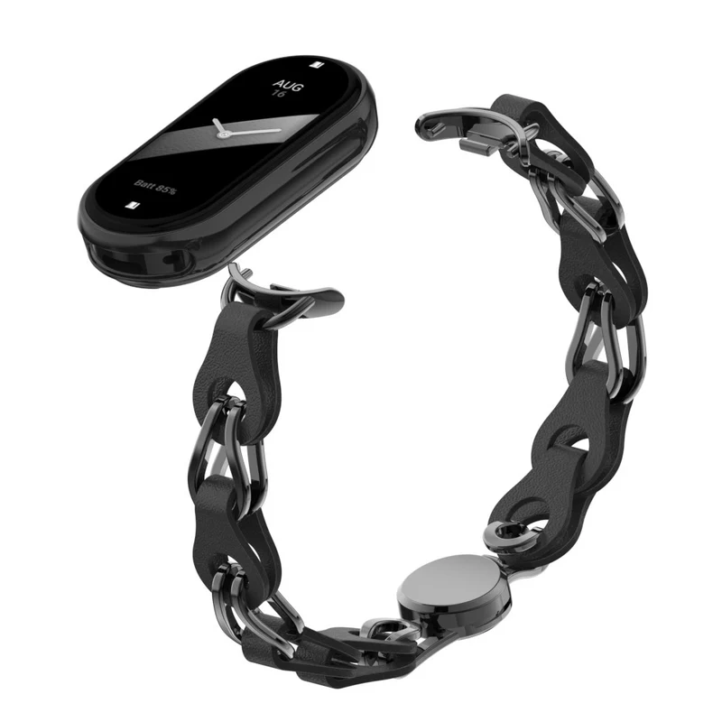 Xiaomi Smart Band 8 Genuine Cowhide leather adorned on metal strap