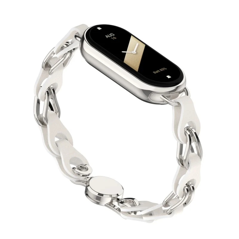 Xiaomi Smart Band 8 Genuine Cowhide leather adorned on metal strap