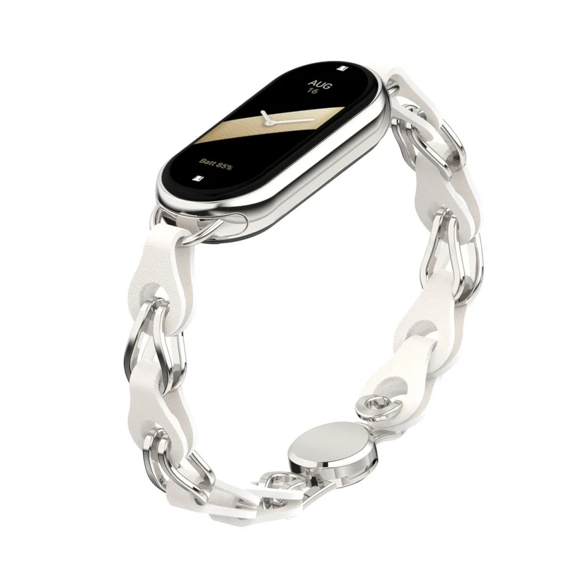 Xiaomi Smart Band 8 Genuine Cowhide leather adorned on metal strap