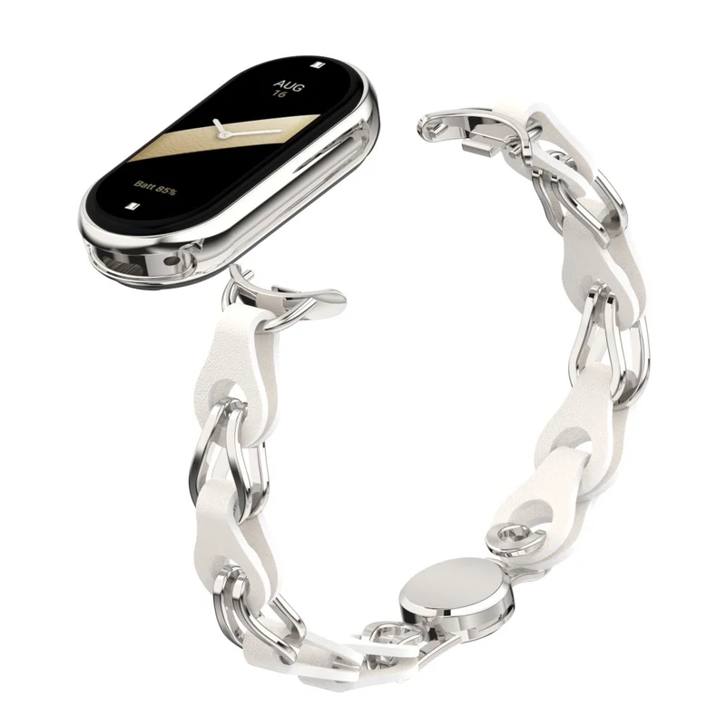 Xiaomi Smart Band 8 Genuine Cowhide leather adorned on metal strap