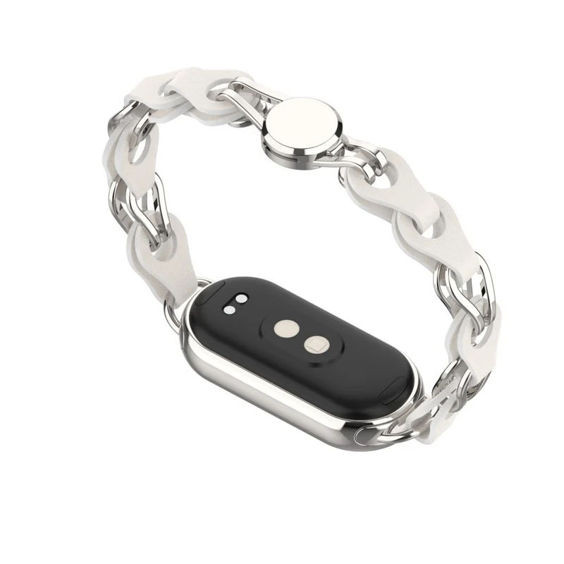 Xiaomi Smart Band 8 Genuine Cowhide leather adorned on metal strap