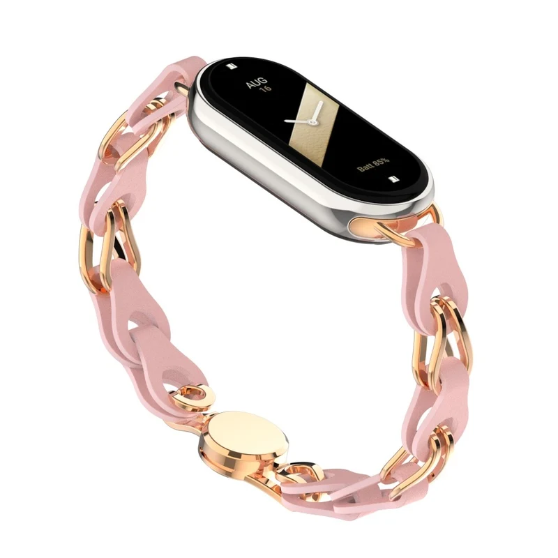Xiaomi Smart Band 8 Genuine Cowhide leather adorned on metal strap