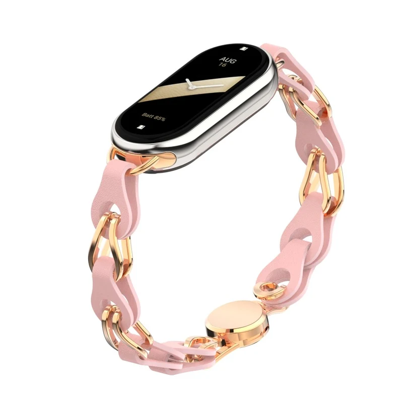 Xiaomi Smart Band 8 Genuine Cowhide leather adorned on metal strap