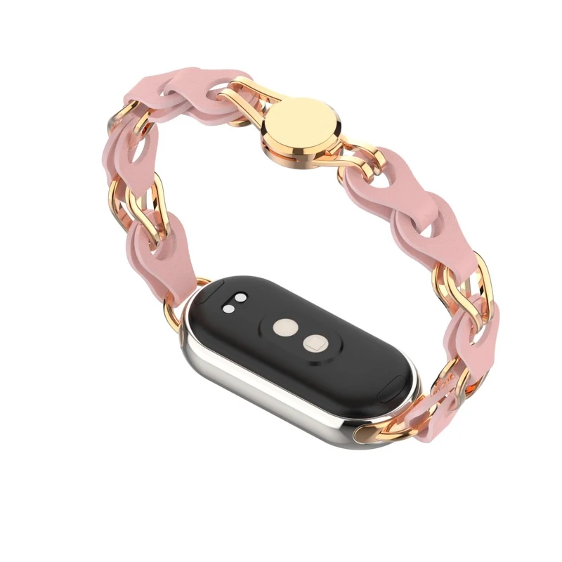 Xiaomi Smart Band 8 Genuine Cowhide leather adorned on metal strap