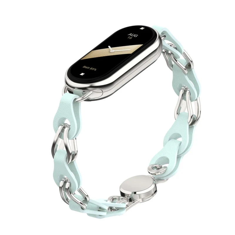 Xiaomi Smart Band 8 Genuine Cowhide leather adorned on metal strap