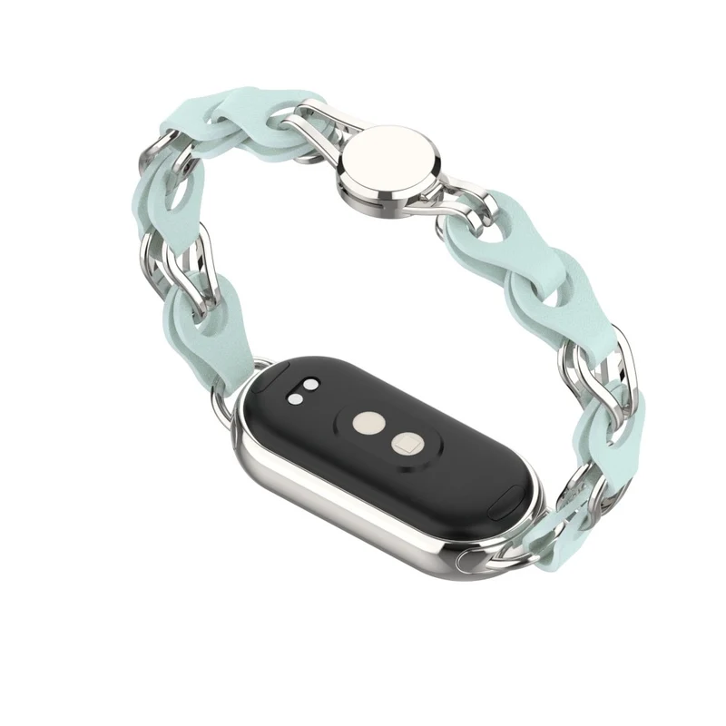 Xiaomi Smart Band 8 Genuine Cowhide leather adorned on metal strap