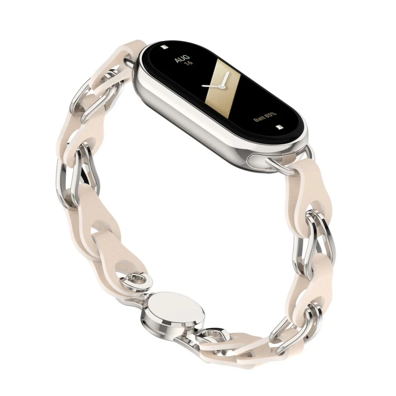 Xiaomi Smart Band 8 Genuine Cowhide leather adorned on metal strap
