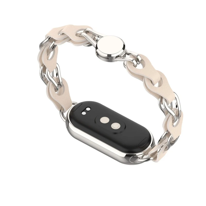 Xiaomi Smart Band 8 Genuine Cowhide leather adorned on metal strap