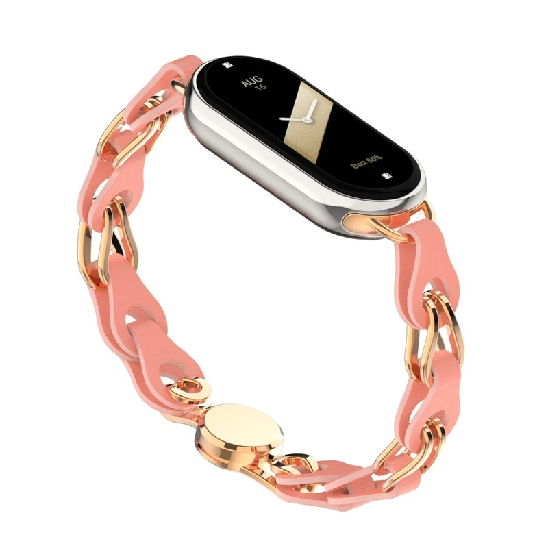 Xiaomi Smart Band 8 Genuine Cowhide leather adorned on metal strap