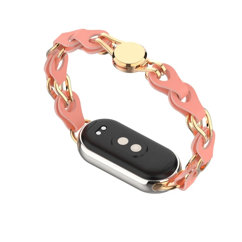 Xiaomi Smart Band 8 Genuine Cowhide leather adorned on metal strap