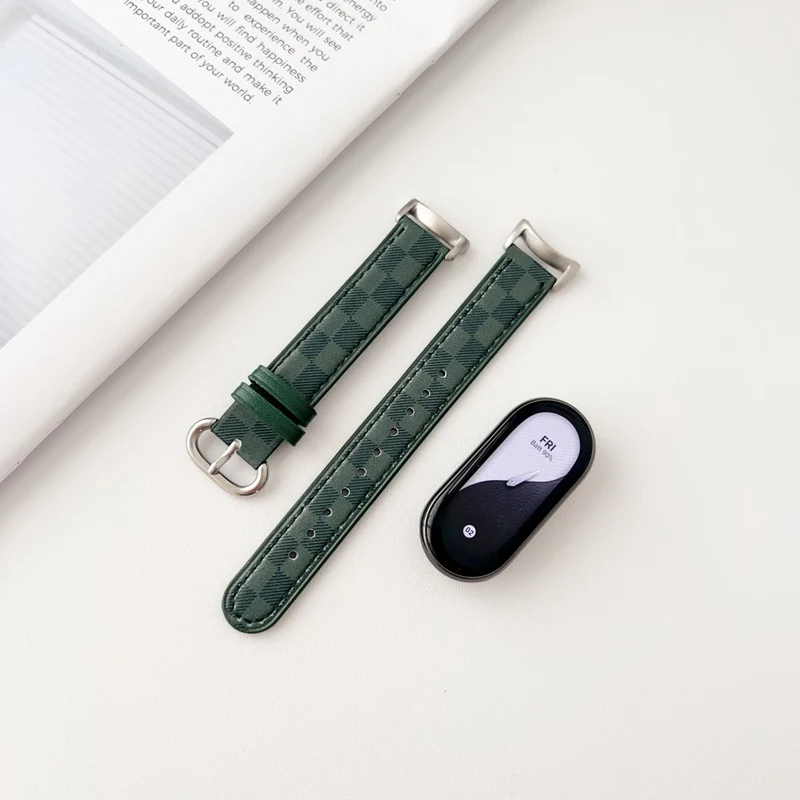 Xiaomi Smart Band 8 Genuine Cowhide leather in grid pattern strap