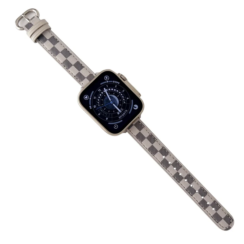 Apple Watch Series 8 (45mm) / Watch Ultra Genuine Cowhide leather in grid pattern strap