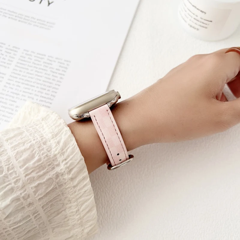Apple Watch Series 8 (45mm) / Watch Ultra Genuine Cowhide leather in grid pattern strap