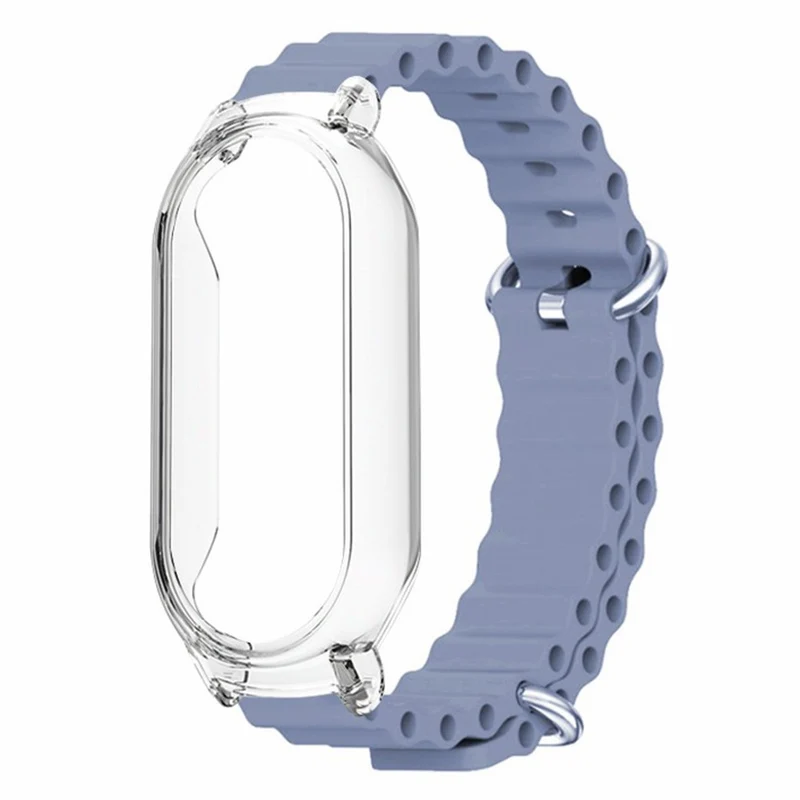 Xiaomi Mi Band 7 ocean style silicone strap - White / Transparent Case