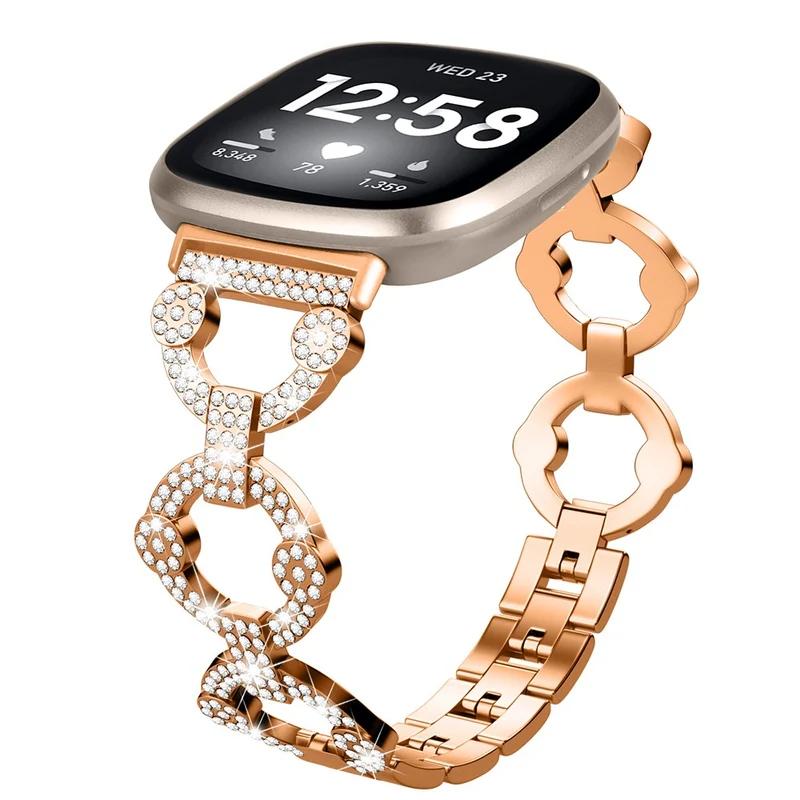Rhinestone stainless steel strap for Fitbit Sense 2 / Versa 4