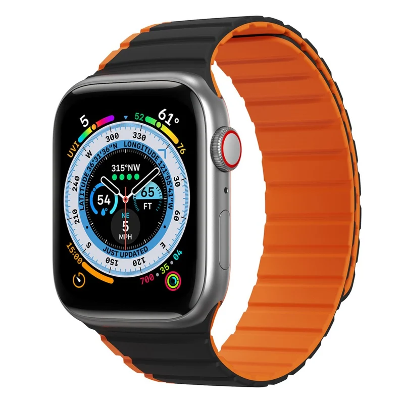 DUX DUCIS Apple Watch Series 8 (41mm) dual color silicone strap - Black / Orange