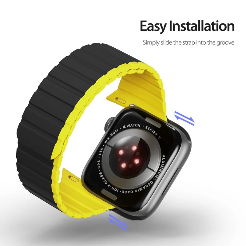 DUX DUCIS Apple Watch Series 8 (41mm) dual color silicone strap - Black / Orange