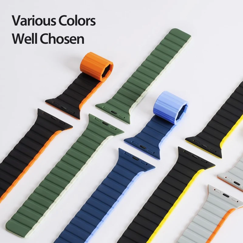 DUX DUCIS Apple Watch Series 8 (41mm) dual color silicone strap - Black / Orange