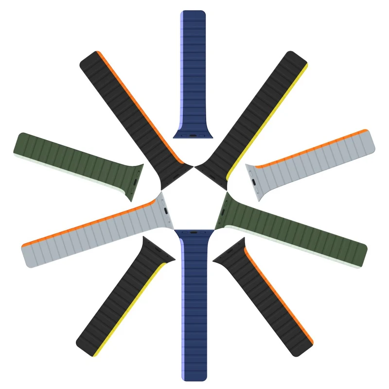 DUX DUCIS Apple Watch Series 8 (41mm) dual color silicone strap - Black / Orange
