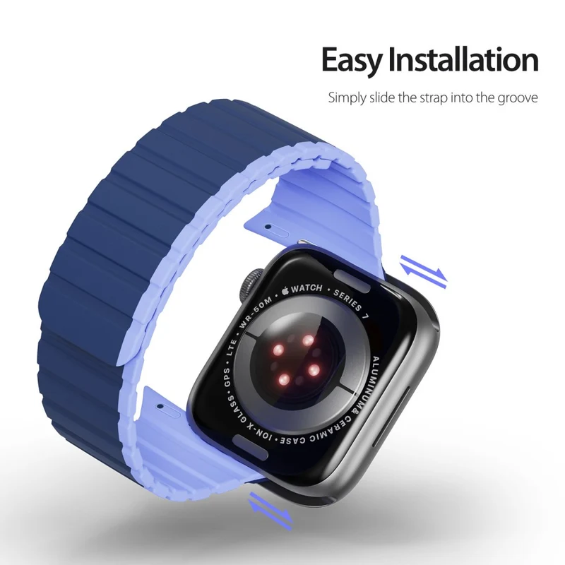 DUX DUCIS Apple Watch Series 8 (41mm) dual color silicone strap - Black / Orange