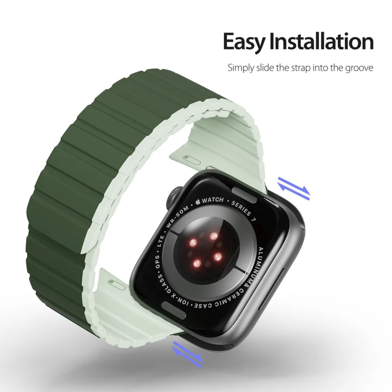DUX DUCIS Apple Watch Series 8 (41mm) dual color silicone strap - Black / Orange