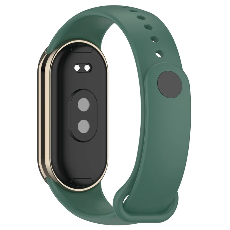 Silicone strap with metal connector for Xiaomi Smart Band 8 - Platinum Steel Grey