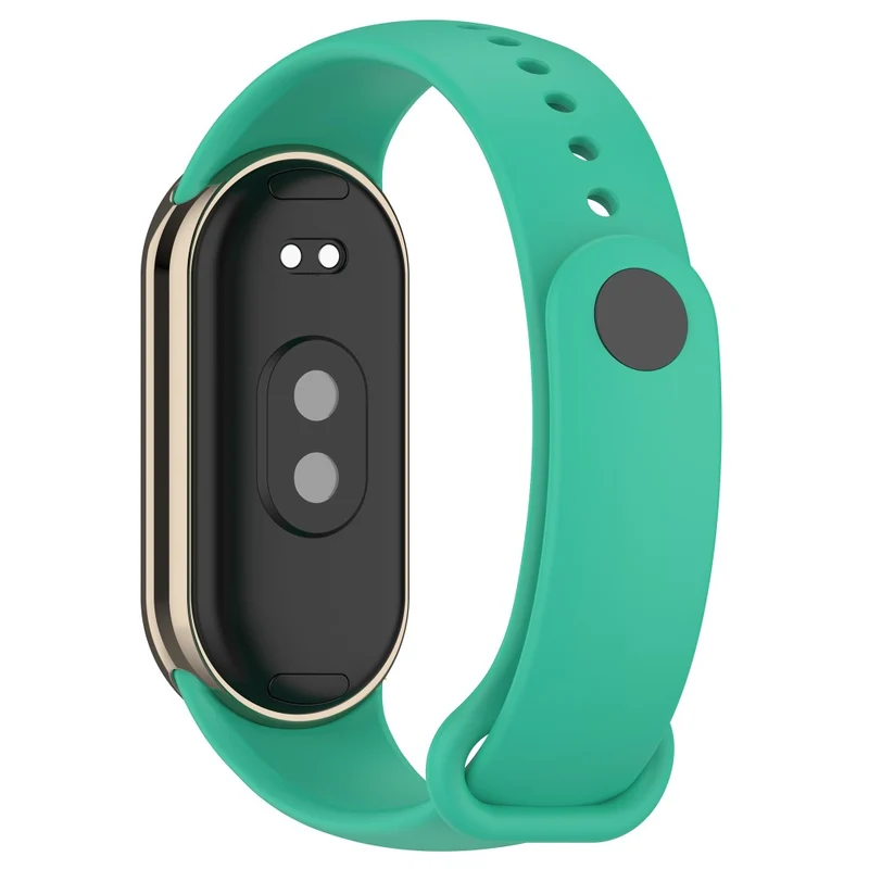 Silicone strap with metal connector for Xiaomi Smart Band 8 - Platinum Steel Grey
