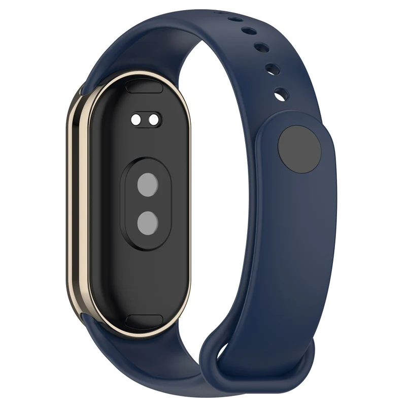 Silicone strap with metal connector for Xiaomi Smart Band 8 - Platinum Steel Grey