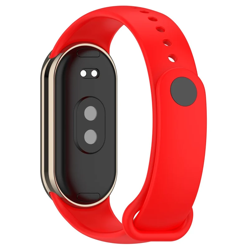 Silicone strap with metal connector for Xiaomi Smart Band 8 - Platinum Steel Grey