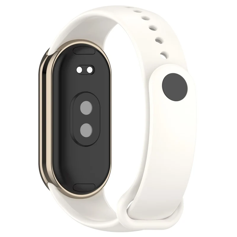 Silicone strap with metal connector for Xiaomi Smart Band 8 - Platinum Steel Grey
