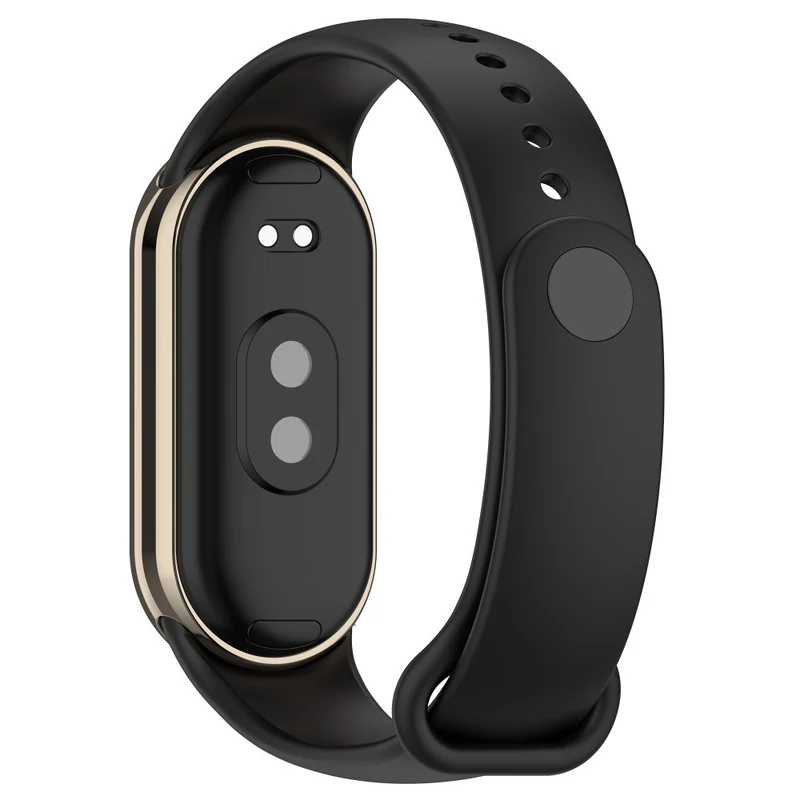 Silicone strap with metal connector for Xiaomi Smart Band 8 - Platinum Steel Grey