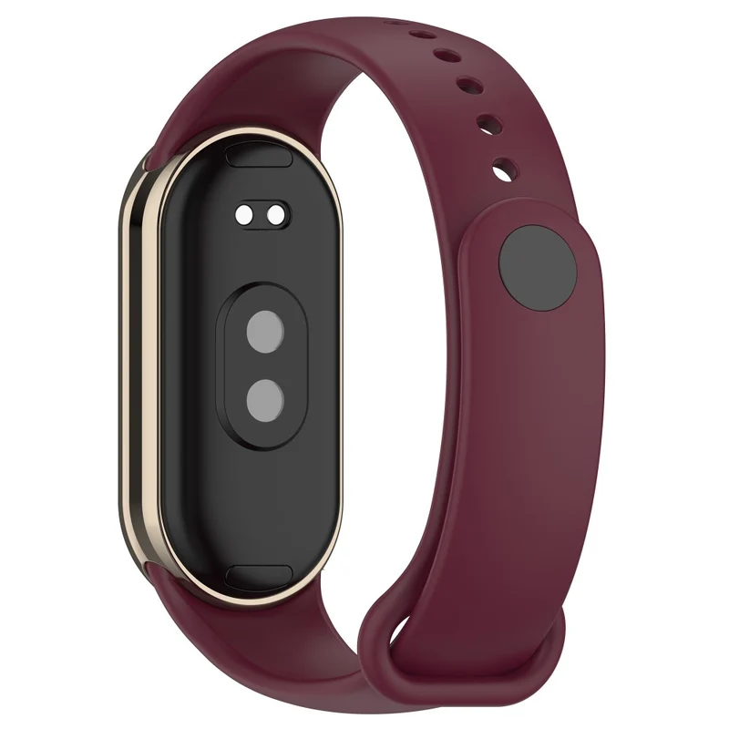 Silicone strap with metal connector for Xiaomi Smart Band 8 - Platinum Steel Grey