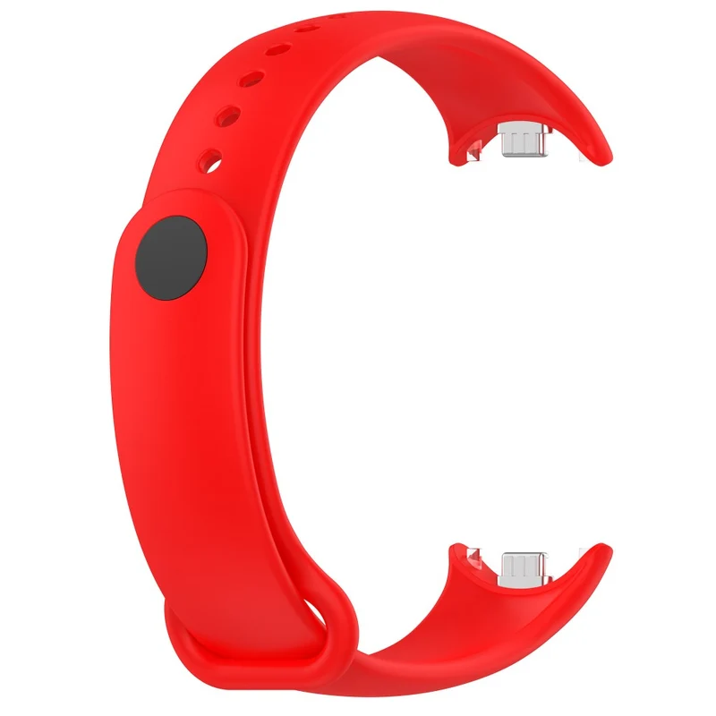 Silicone strap with metal connector for Xiaomi Smart Band 8 - Platinum Steel Grey