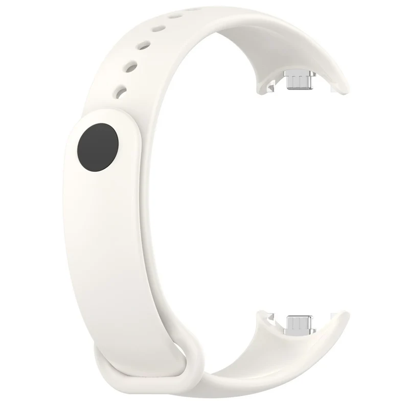 Silicone strap with metal connector for Xiaomi Smart Band 8 - Platinum Steel Grey