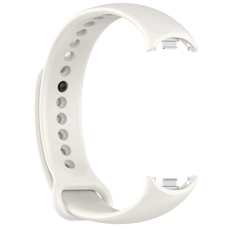 Silicone strap with metal connector for Xiaomi Smart Band 8 - Platinum Steel Grey