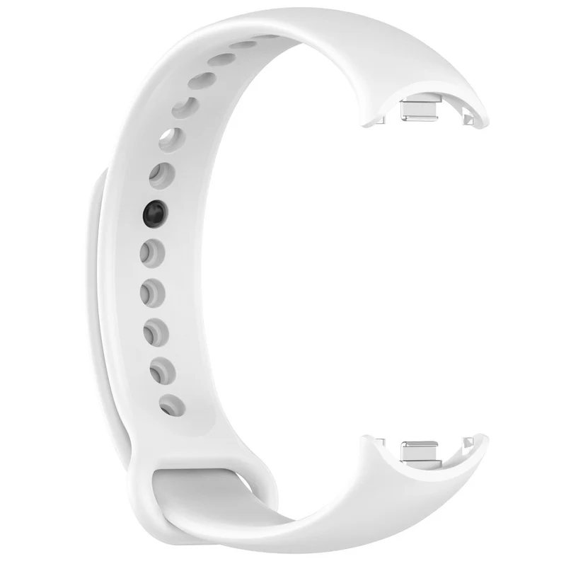 Silicone strap with metal connector for Xiaomi Smart Band 8 - Platinum Steel Grey