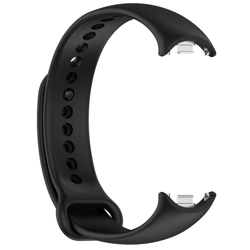 Silicone strap with metal connector for Xiaomi Smart Band 8 - Platinum Steel Grey