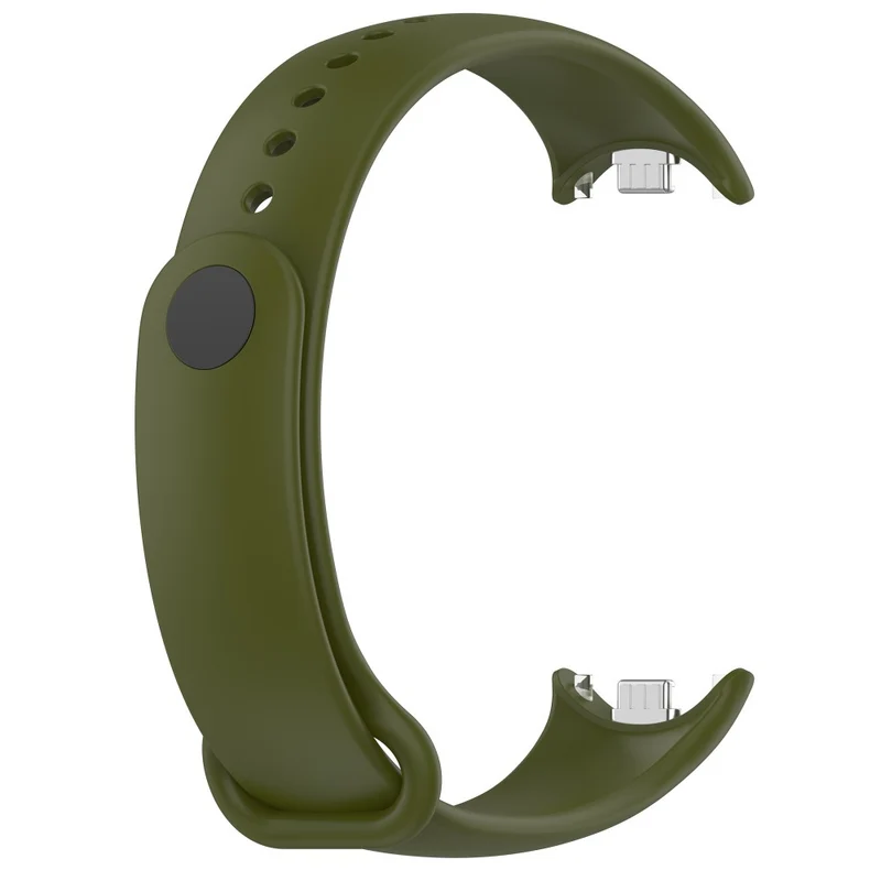 Silicone strap with metal connector for Xiaomi Smart Band 8 - Platinum Steel Grey