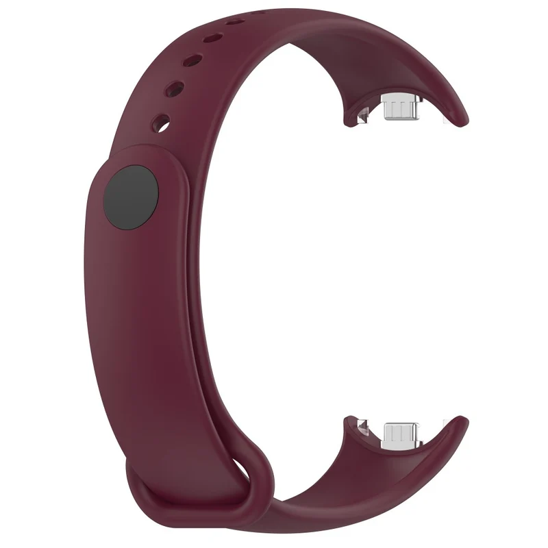 Silicone strap with metal connector for Xiaomi Smart Band 8 - Platinum Steel Grey