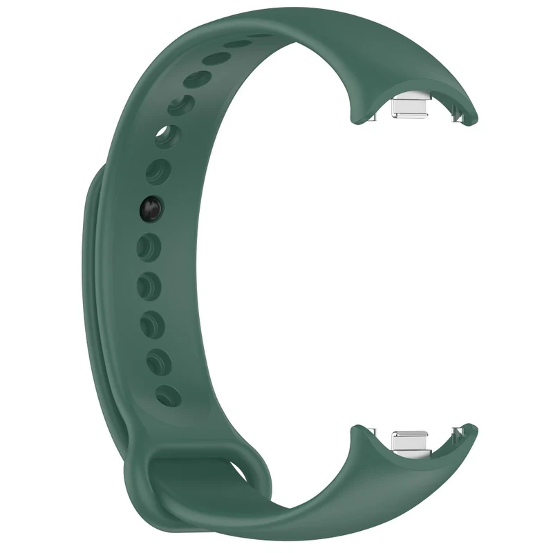 Silicone strap with metal connector for Xiaomi Smart Band 8 - Platinum Steel Grey