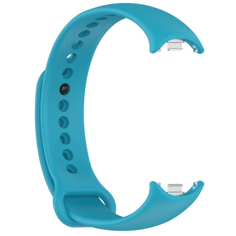 Silicone strap with metal connector for Xiaomi Smart Band 8 - Platinum Steel Grey