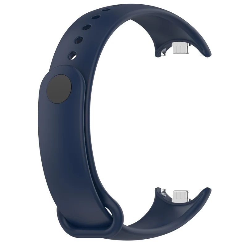 Silicone strap with metal connector for Xiaomi Smart Band 8 - Platinum Steel Grey