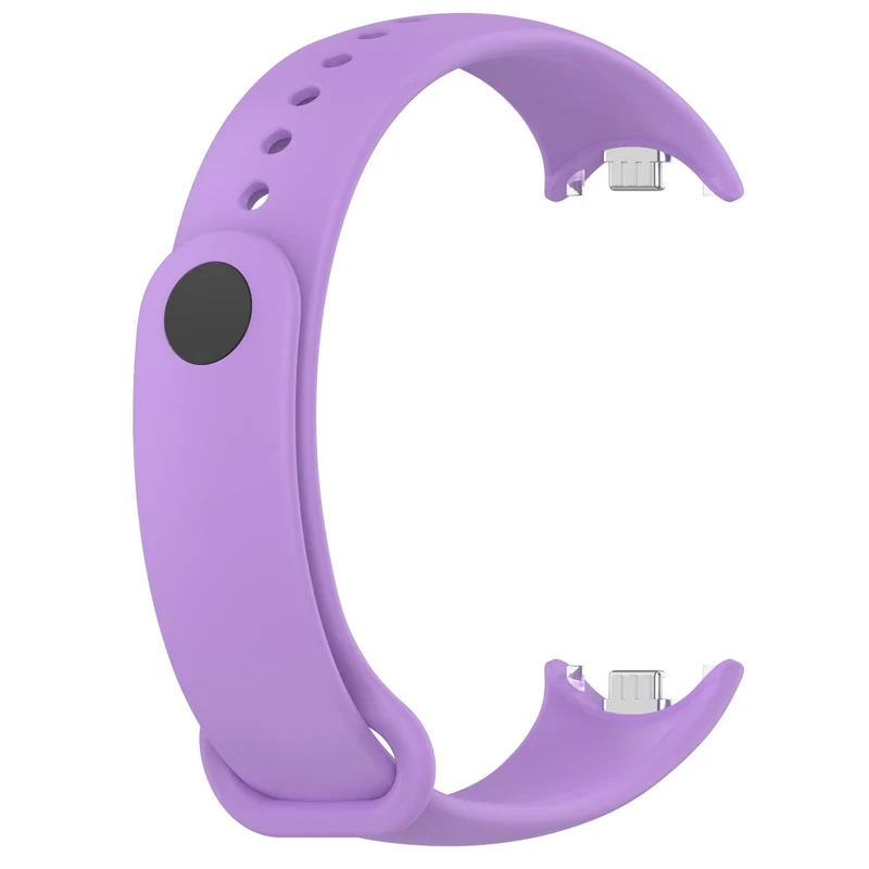 Silicone strap with metal connector for Xiaomi Smart Band 8 - Platinum Steel Grey