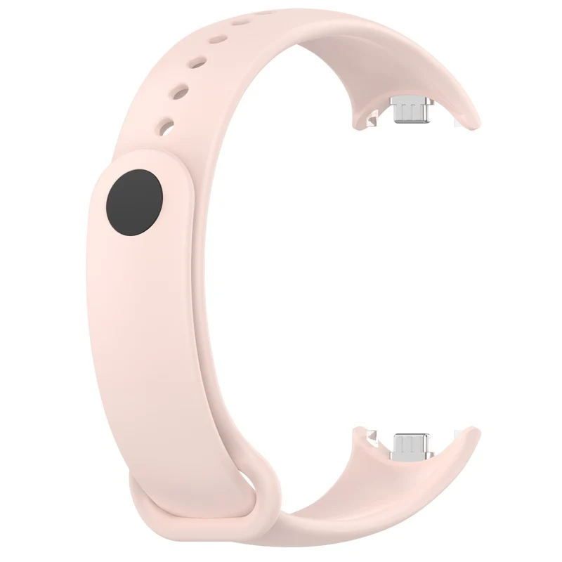 Silicone strap with metal connector for Xiaomi Smart Band 8 - Platinum Steel Grey