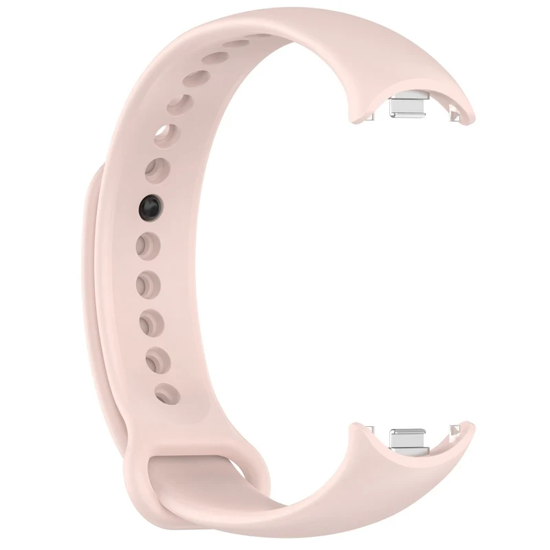 Silicone strap with metal connector for Xiaomi Smart Band 8 - Platinum Steel Grey