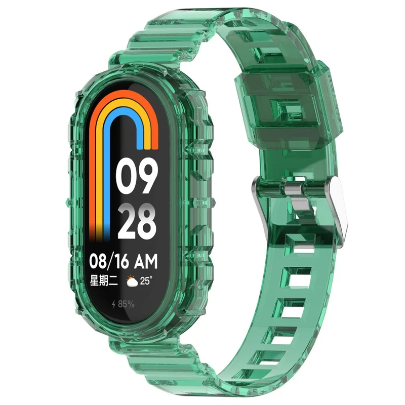 Xiaomi Smart Band 8 silicone strap with cover - Transparent Rose